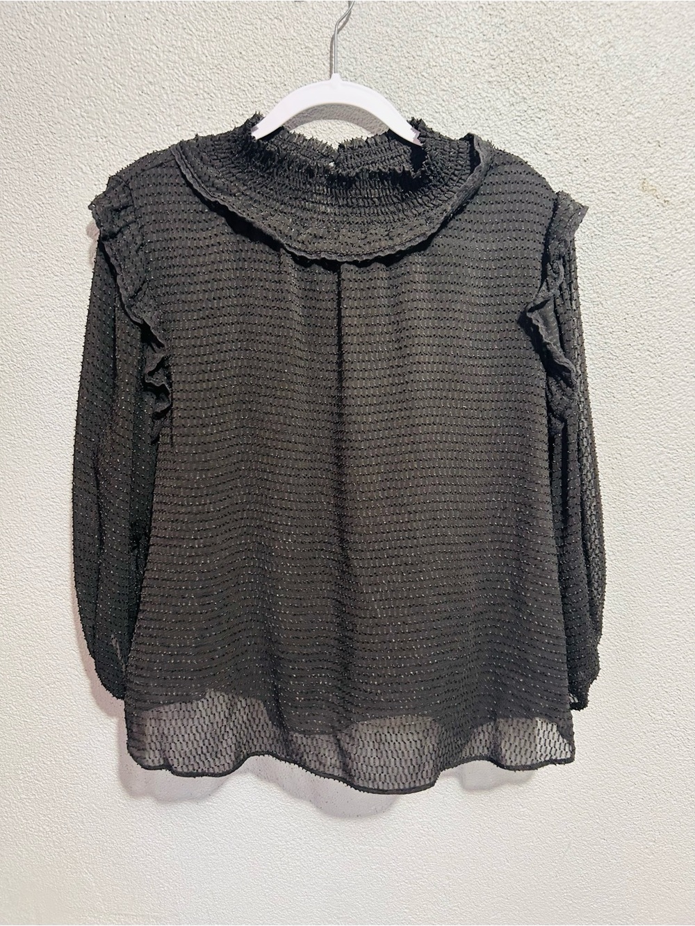 Zac & Rachel smocked high neck top size xl